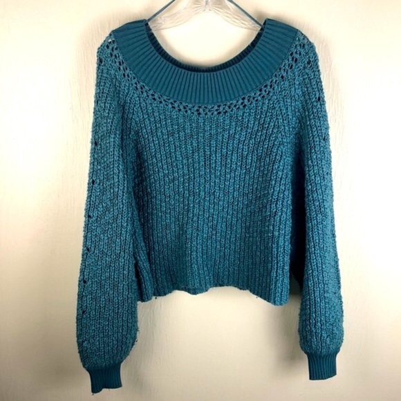 Free People Pandora Cropped Chunky Knit Sweater M - Picture 5 of 9